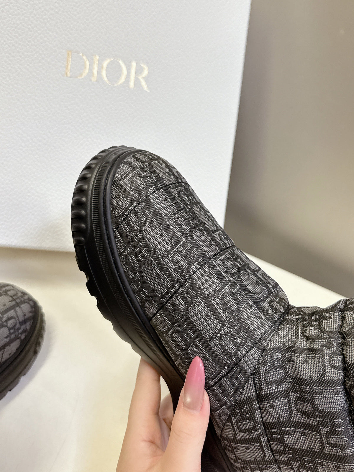 CD Snow Boots Black Fabric Wool 536728
