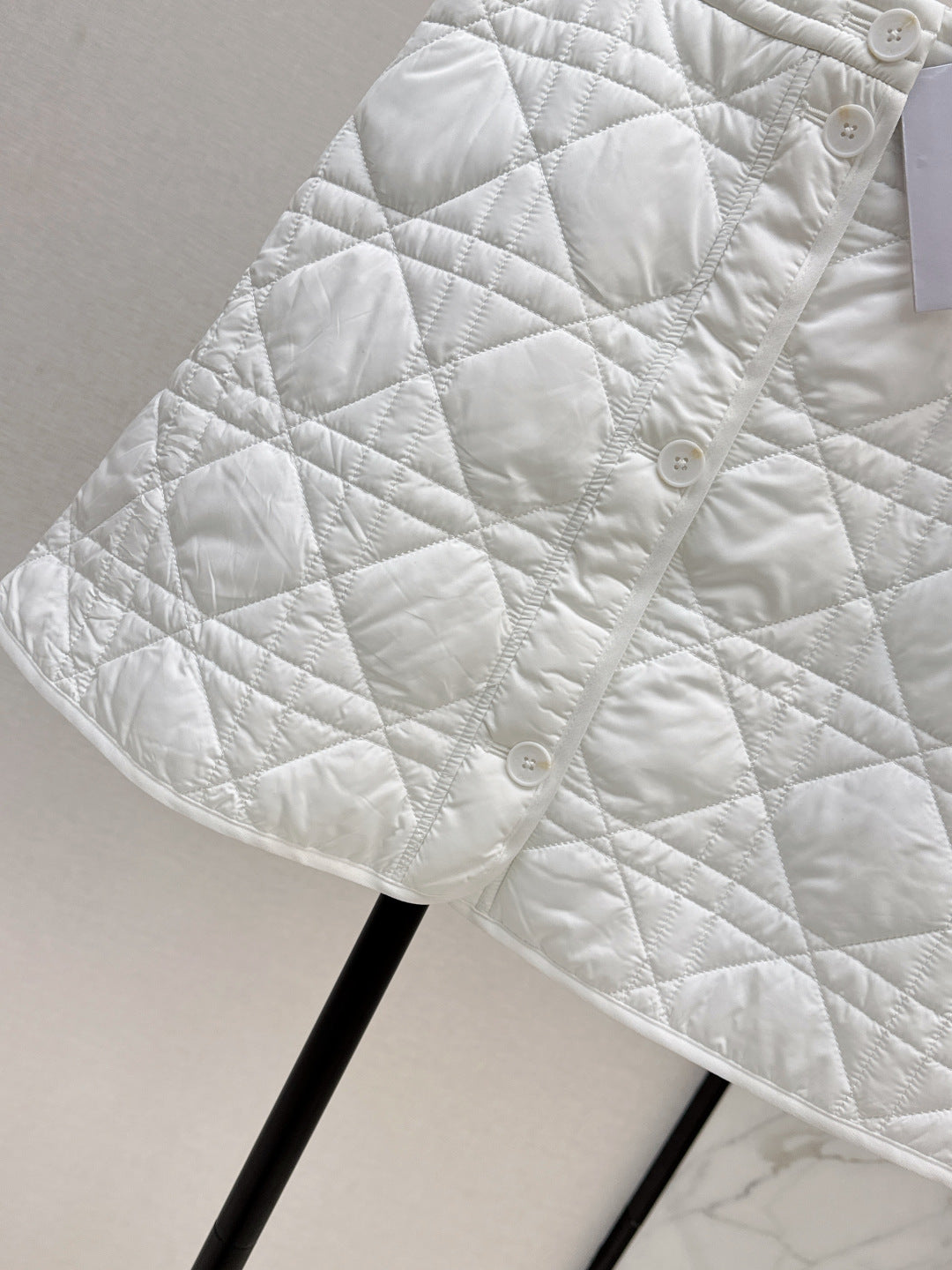 CD 25 Plaid Quilted Lapel Set White Cotton