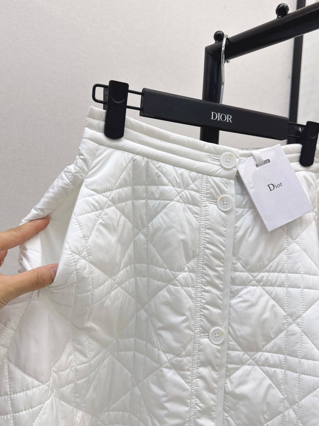 CD 25 Plaid Quilted Lapel Set White Cotton