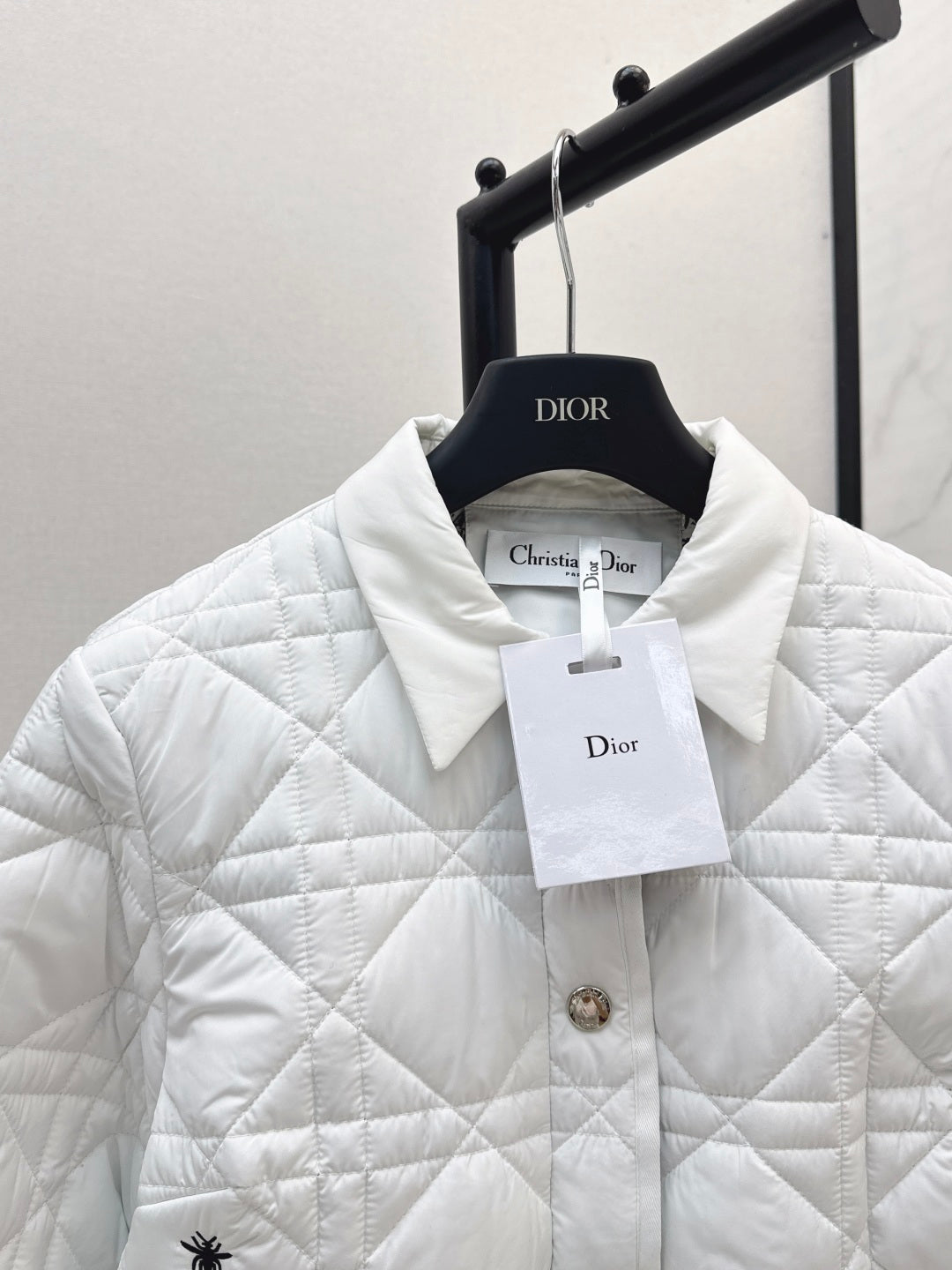 CD 25 Plaid Quilted Lapel Set White Cotton