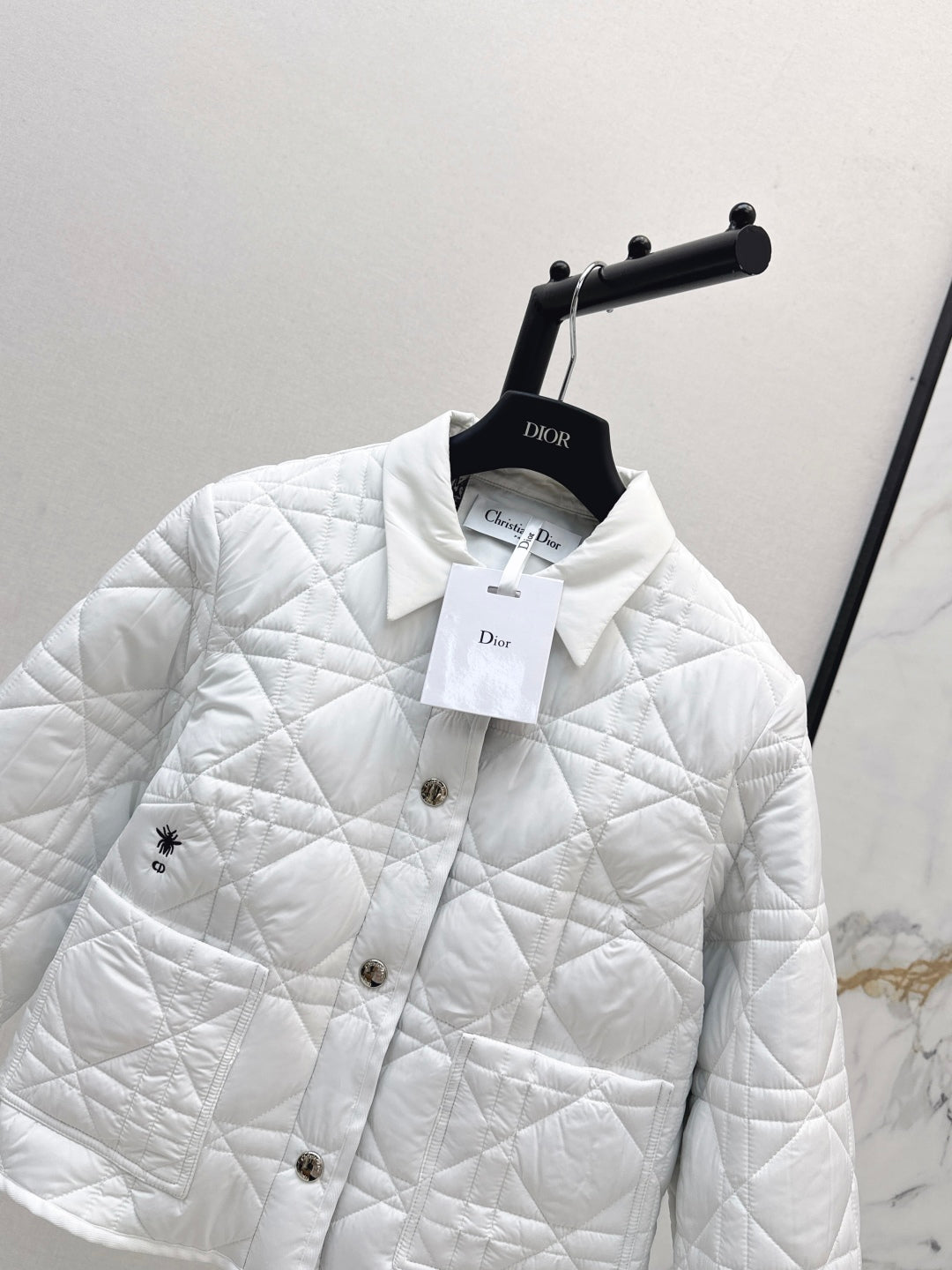 CD 25 Plaid Quilted Lapel Set White Cotton