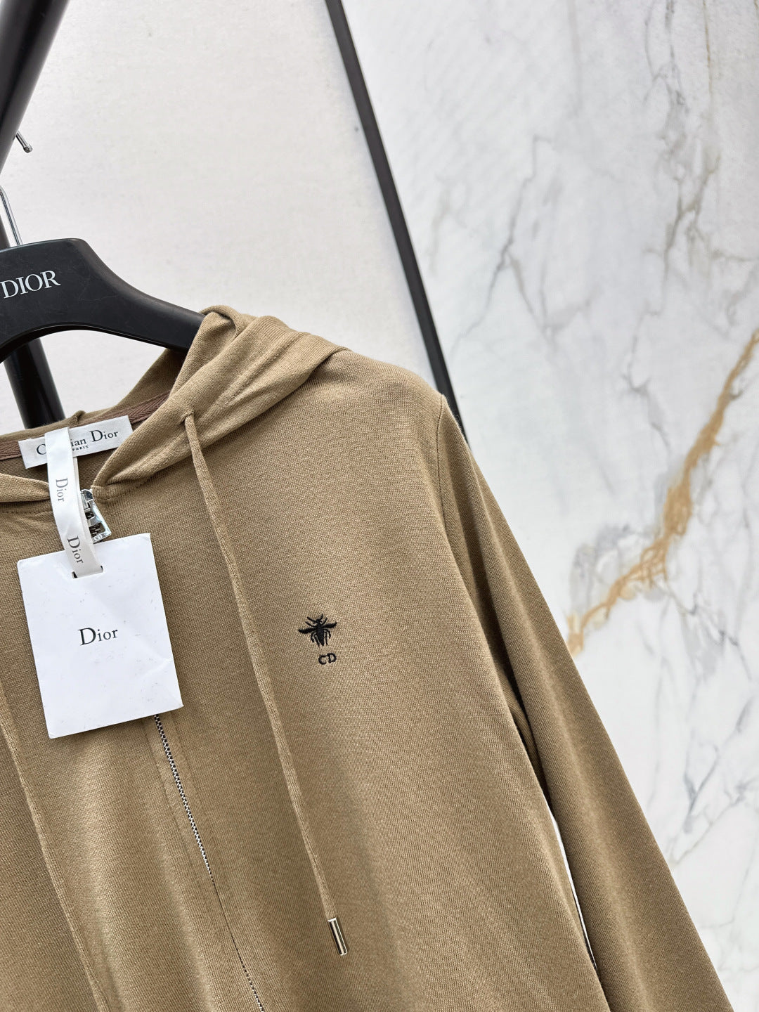 CD 25 Drawstring Hoodie Cotton And Stretch Wool