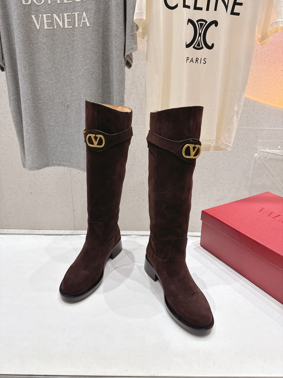 VT long boots chocolate brown suede 174425
