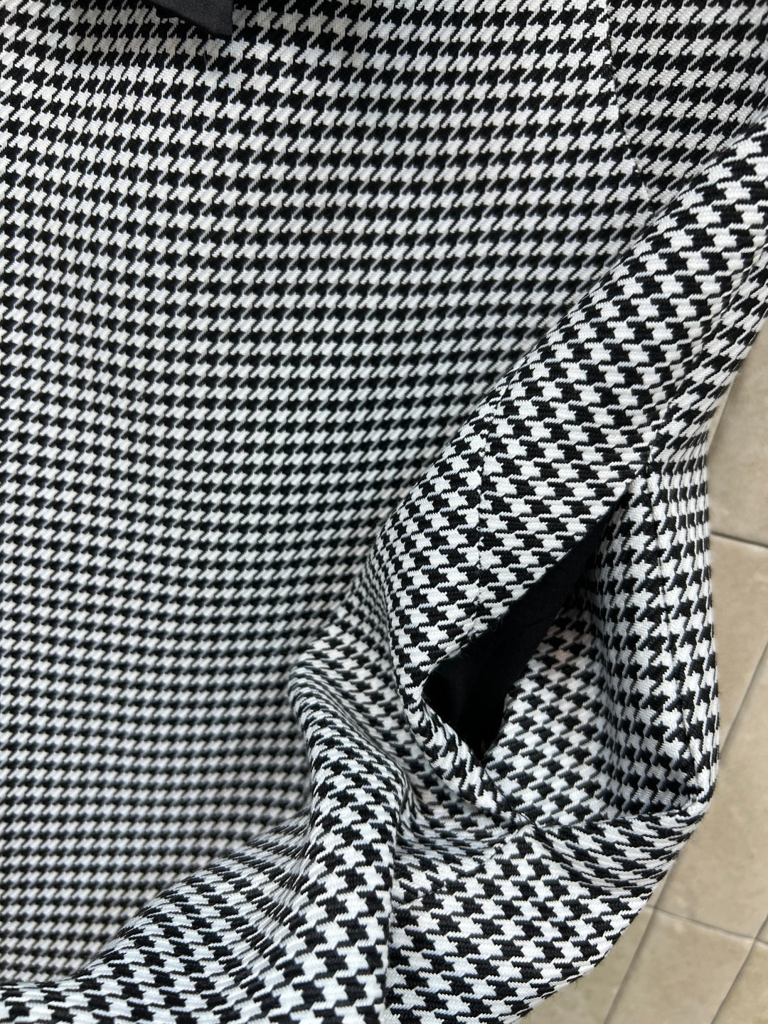 Dior 2026 Houndstooth Bow Vest Dress Black White Polyester