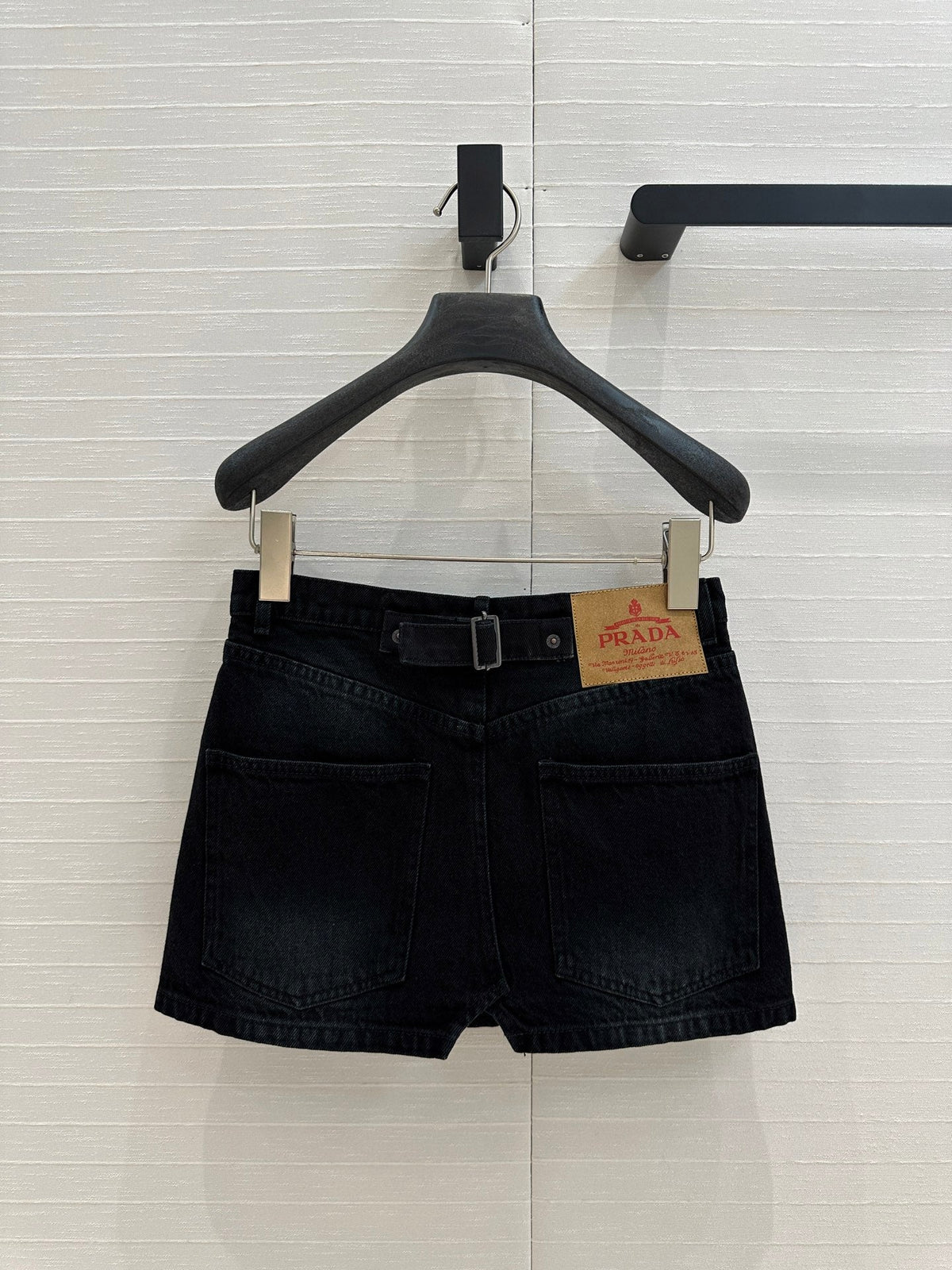 Prada 25 Denim Skirt Black Cotton
