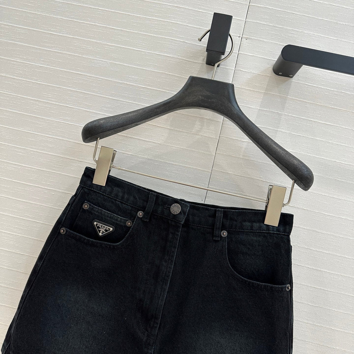 Prada 25 Denim Skirt Black Cotton