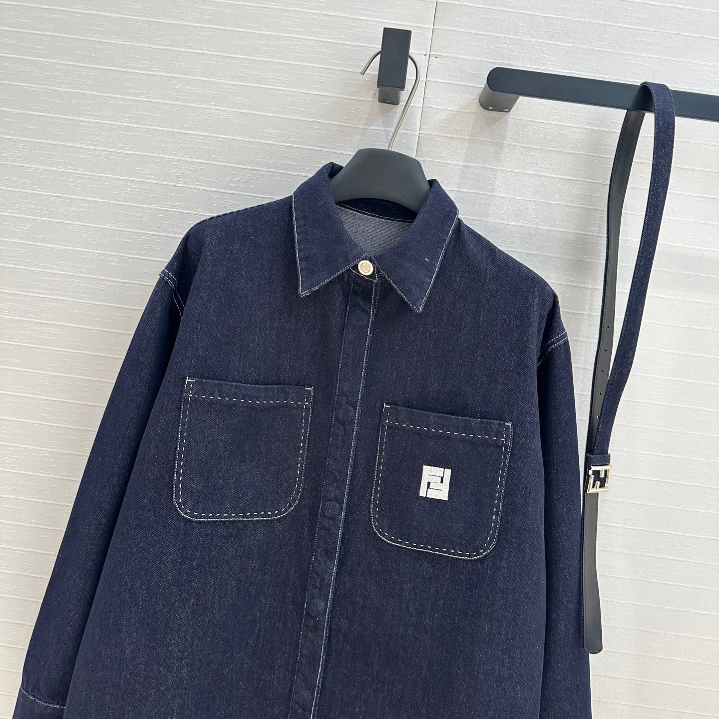 Fendi 25 Denim Jacket Dark Blue Cotton