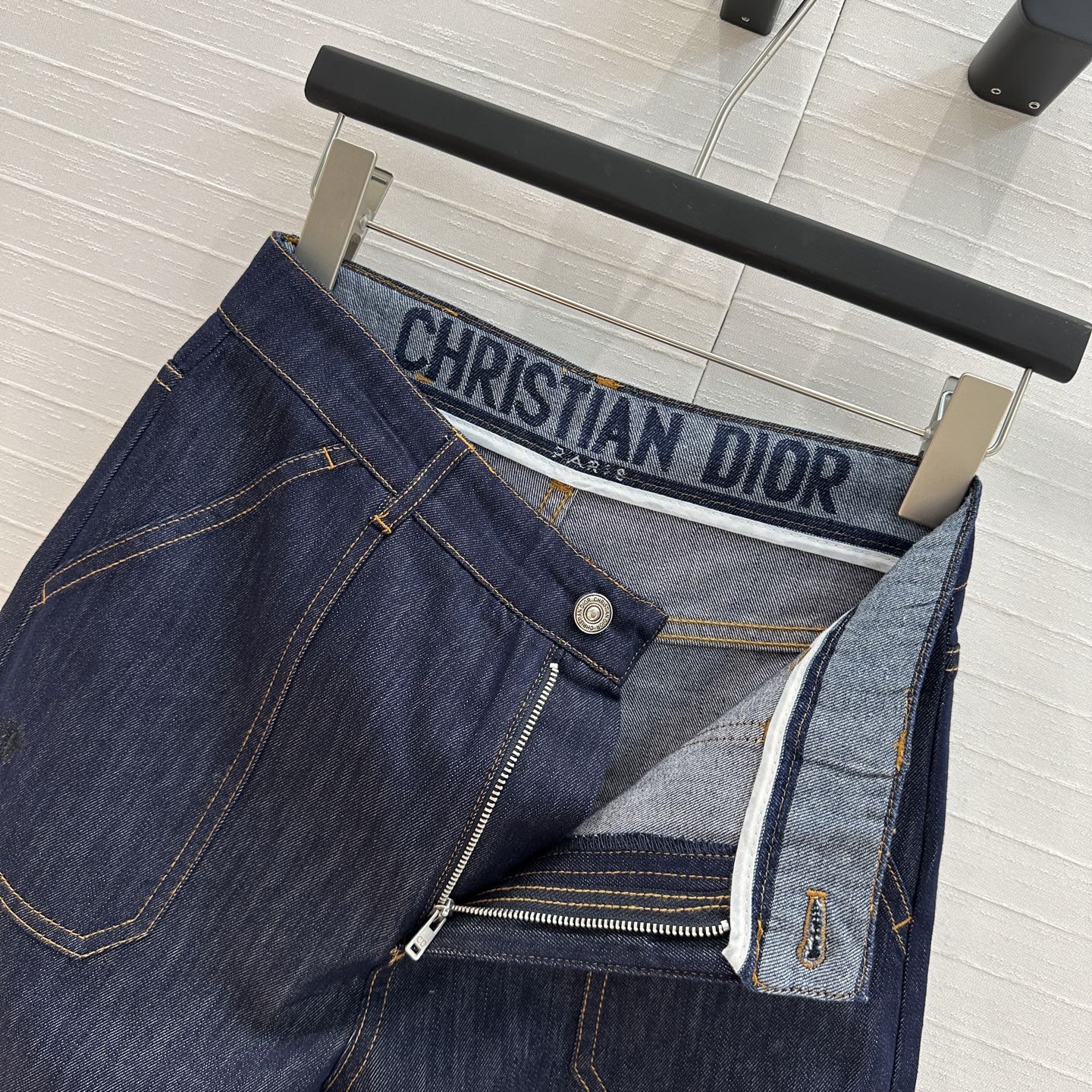 CD 25 Straight-leg Half-length Pants Blue Cotton