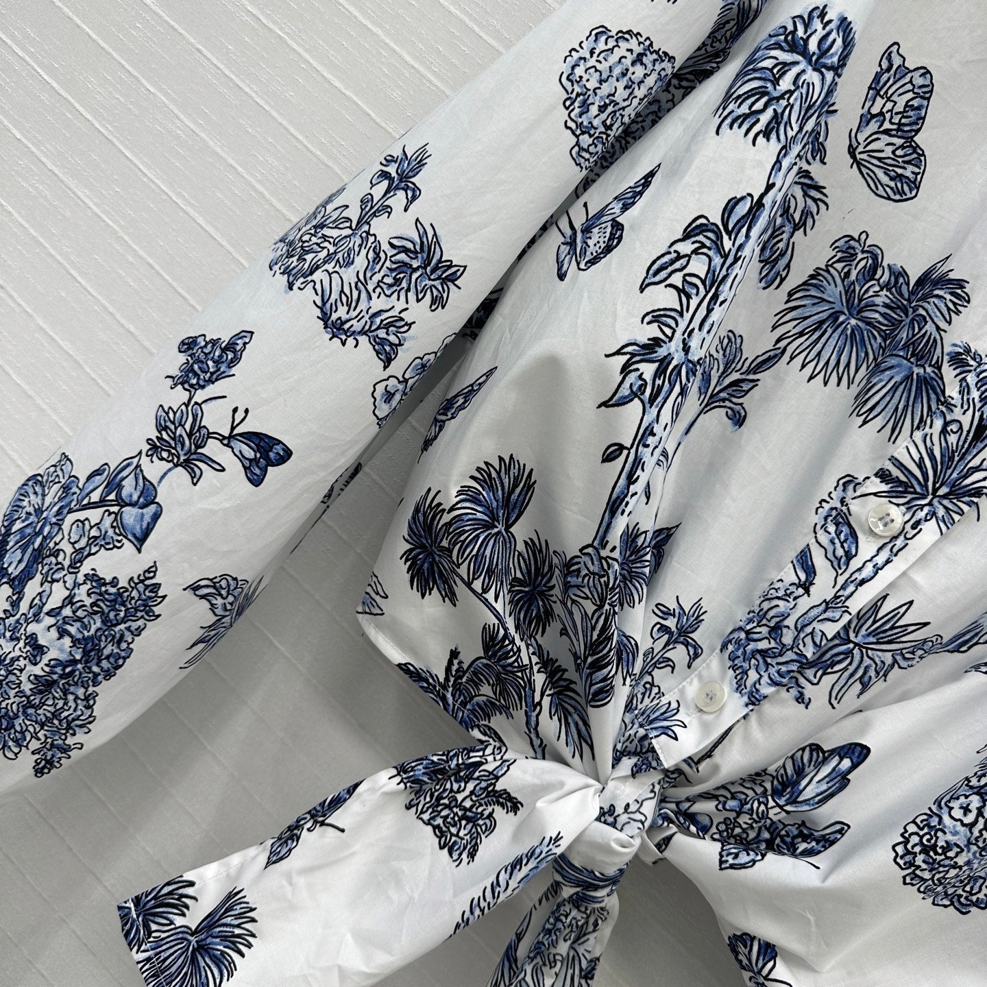 CD 25 Bow Tie Shirt Blue White Cotton