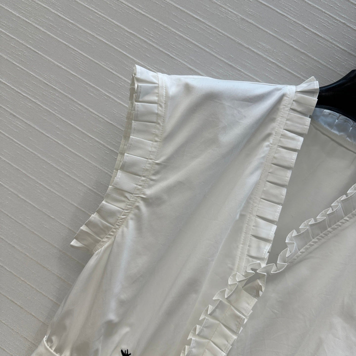 CD 25 Ruffle Sleeve Dress White Cotton