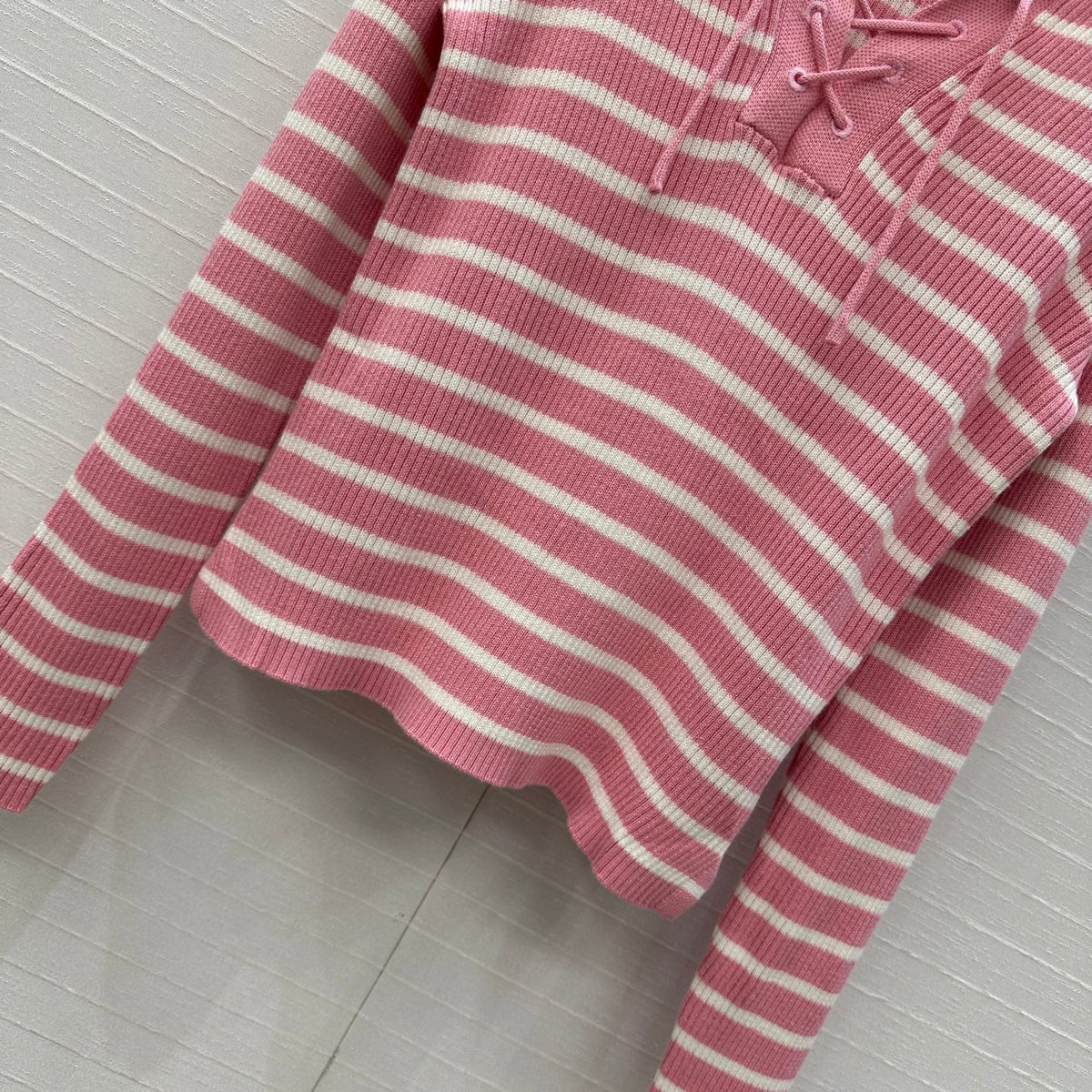 CD Navy Style Collared Sweater Pink Wool