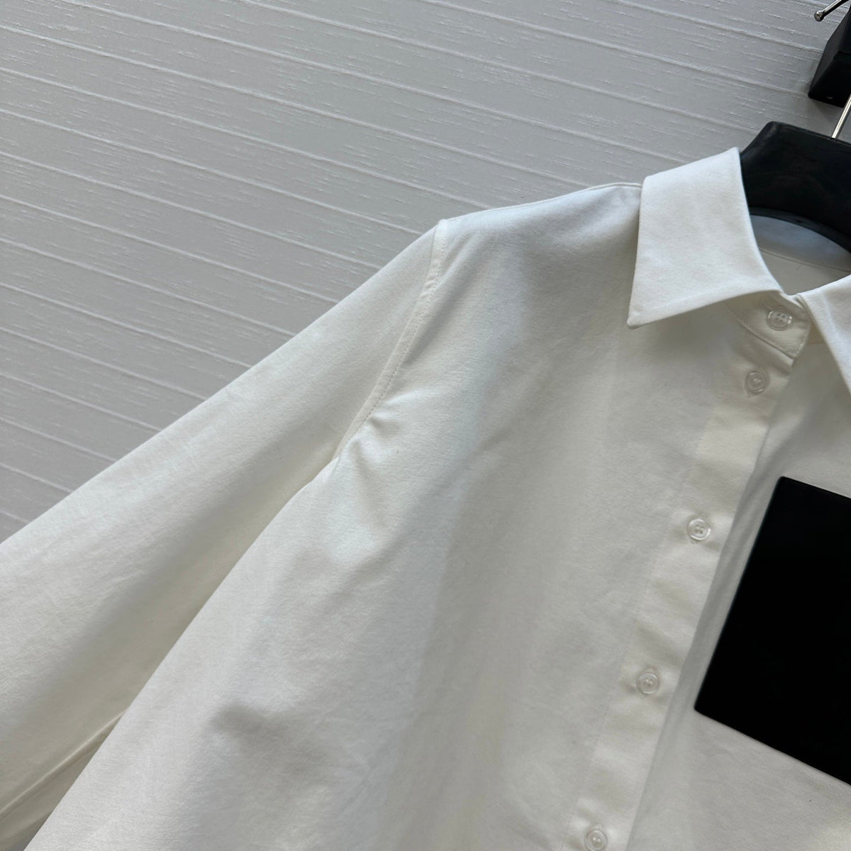 Loewe  A-line Denim Shirt Jacket White Cotton