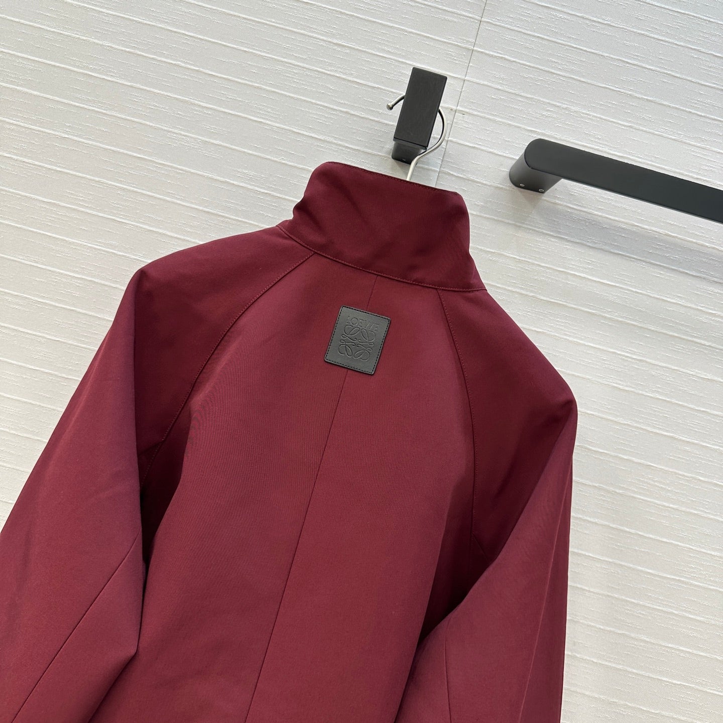 Loewe 25 Stand-up Collar Jacket Burgundy Polyester 288228