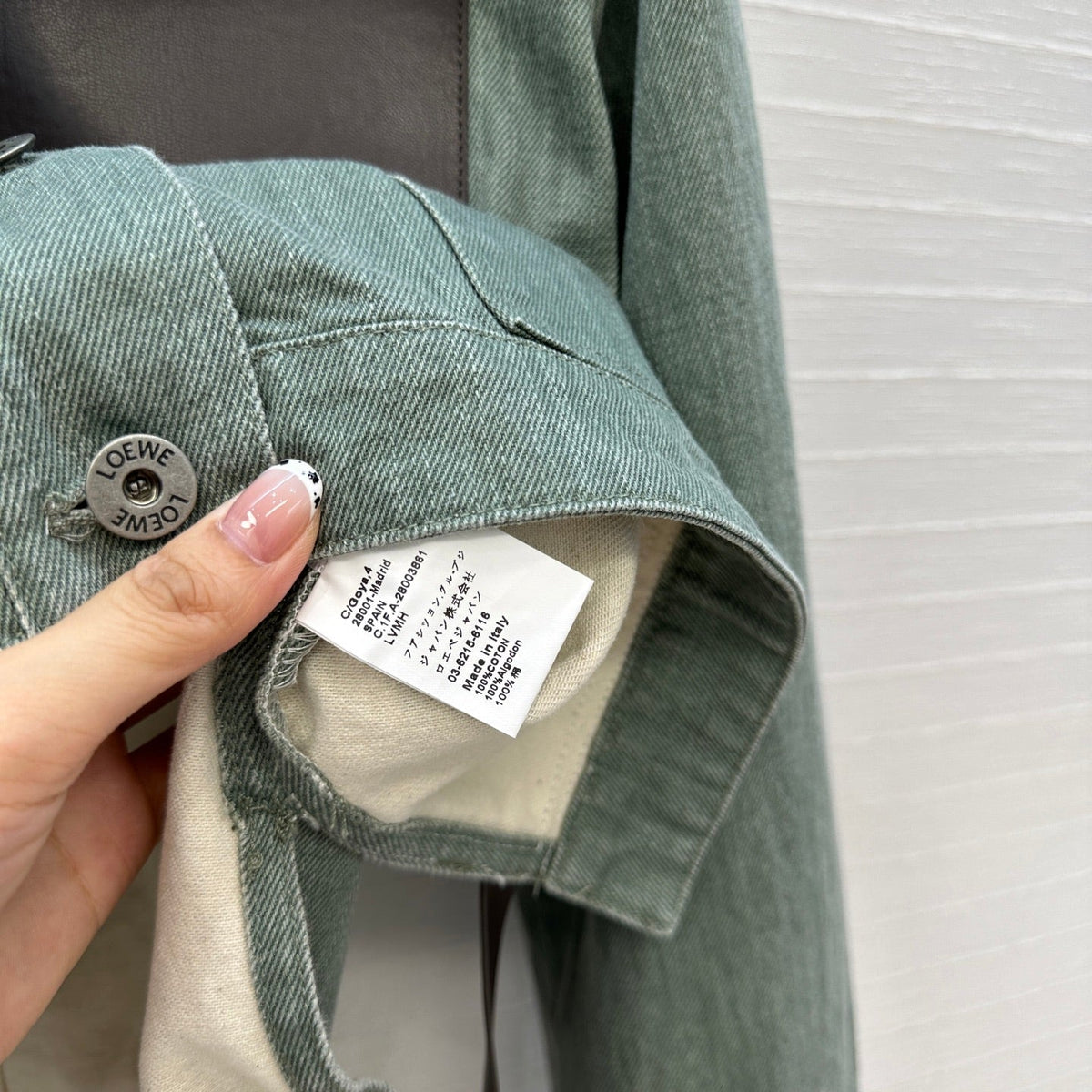 Loewe 25 Jacket Dusky Green Denim