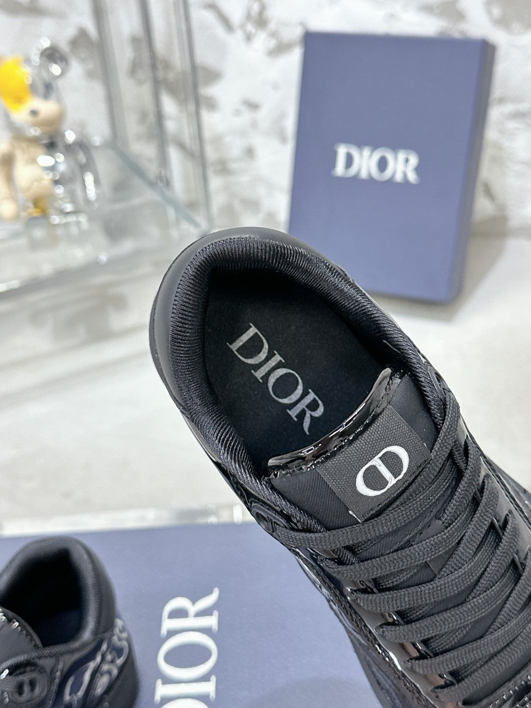 CD B27 Low-Top Sneaker 30mm In Black Monogram Calfskin 100803