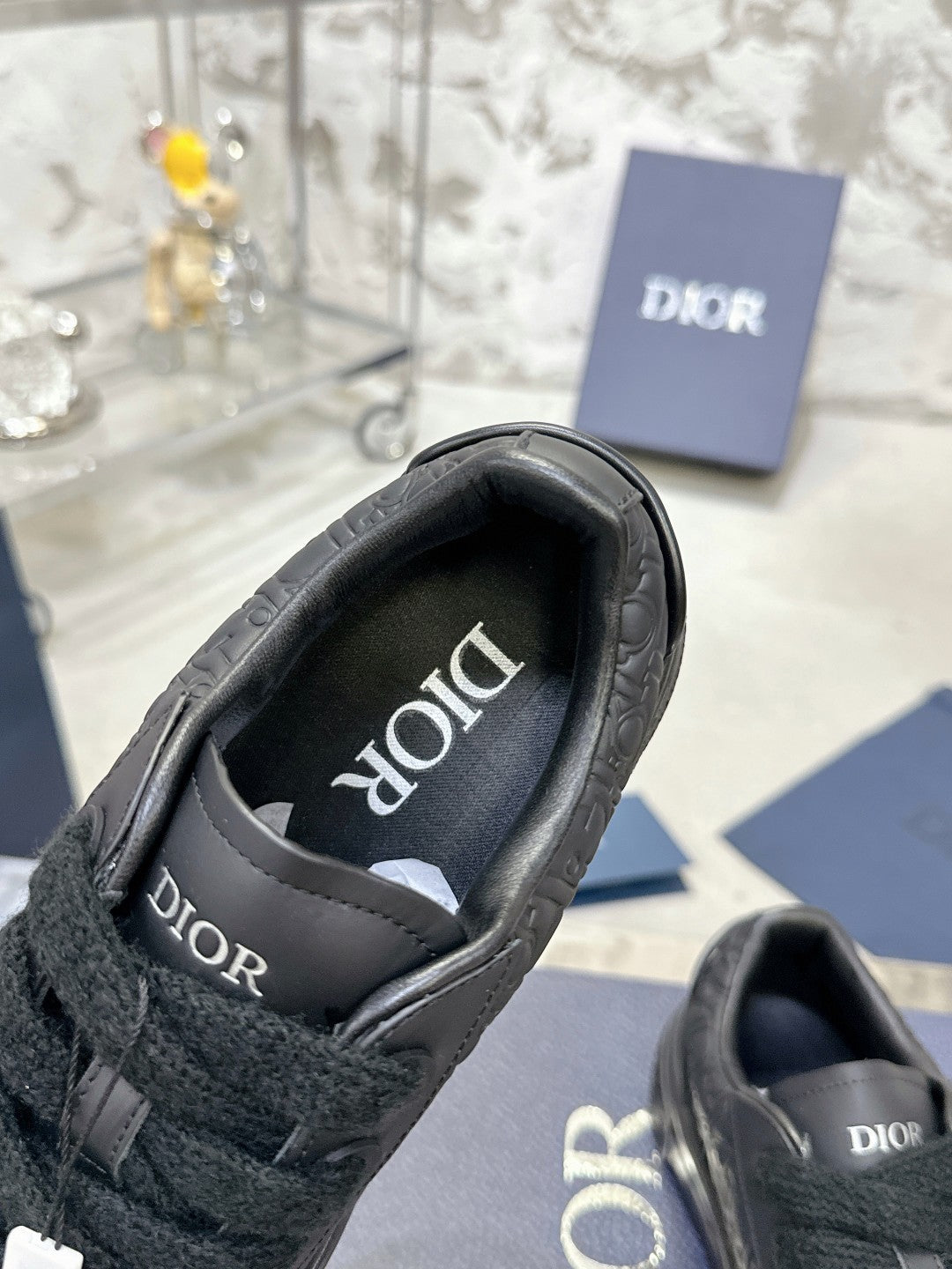 CD B33 Sneaker 30mm In Black Monogram Calfskin 100560