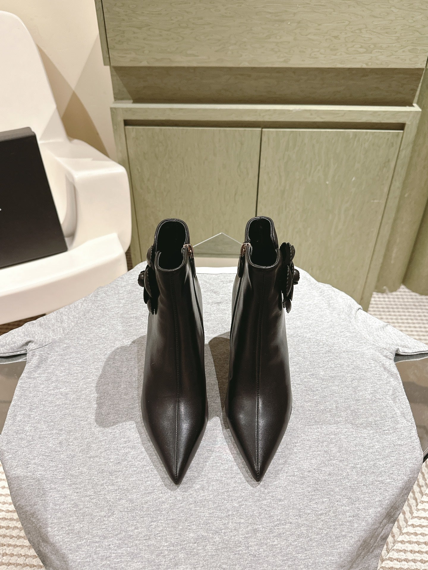 CC Ankle Boots 85mm Black Lambskin