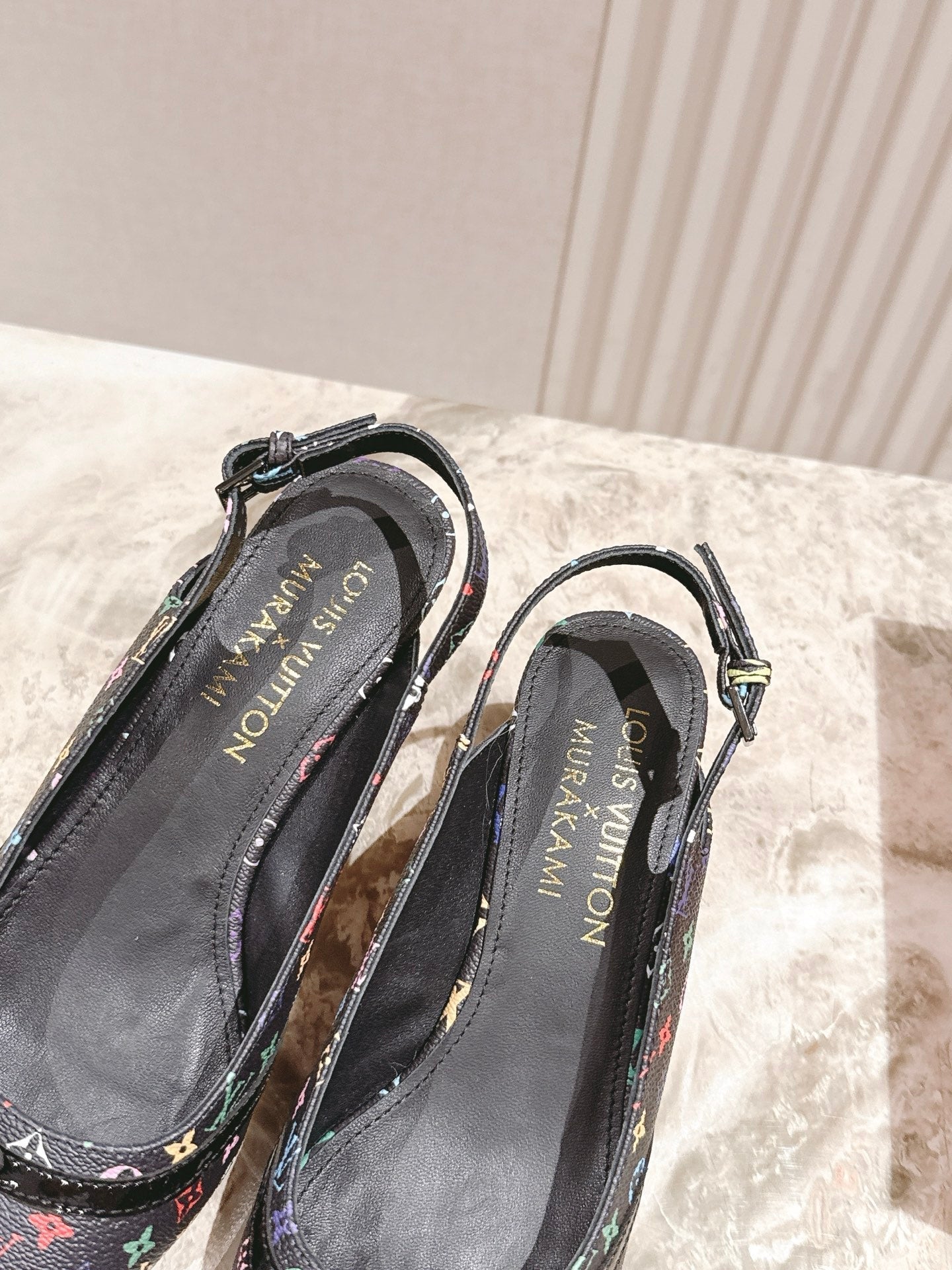 LV 26ss Slingback 45 Black Multicolor Cowhide 656934