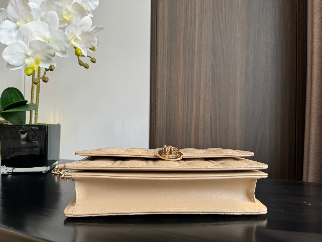 MY CD 24 TOP HANDLE BAG BEIGE LAMBSKIN