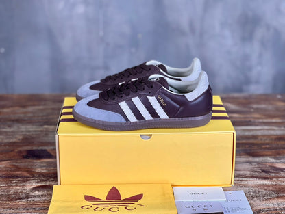 GG x Adidas Men's Sneaker Brown Cowhide Suede 553236