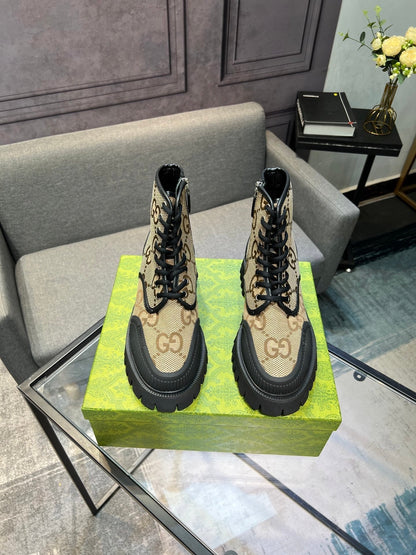 GG Men's 25 Lace up Boot Black Brown Canvas 720790