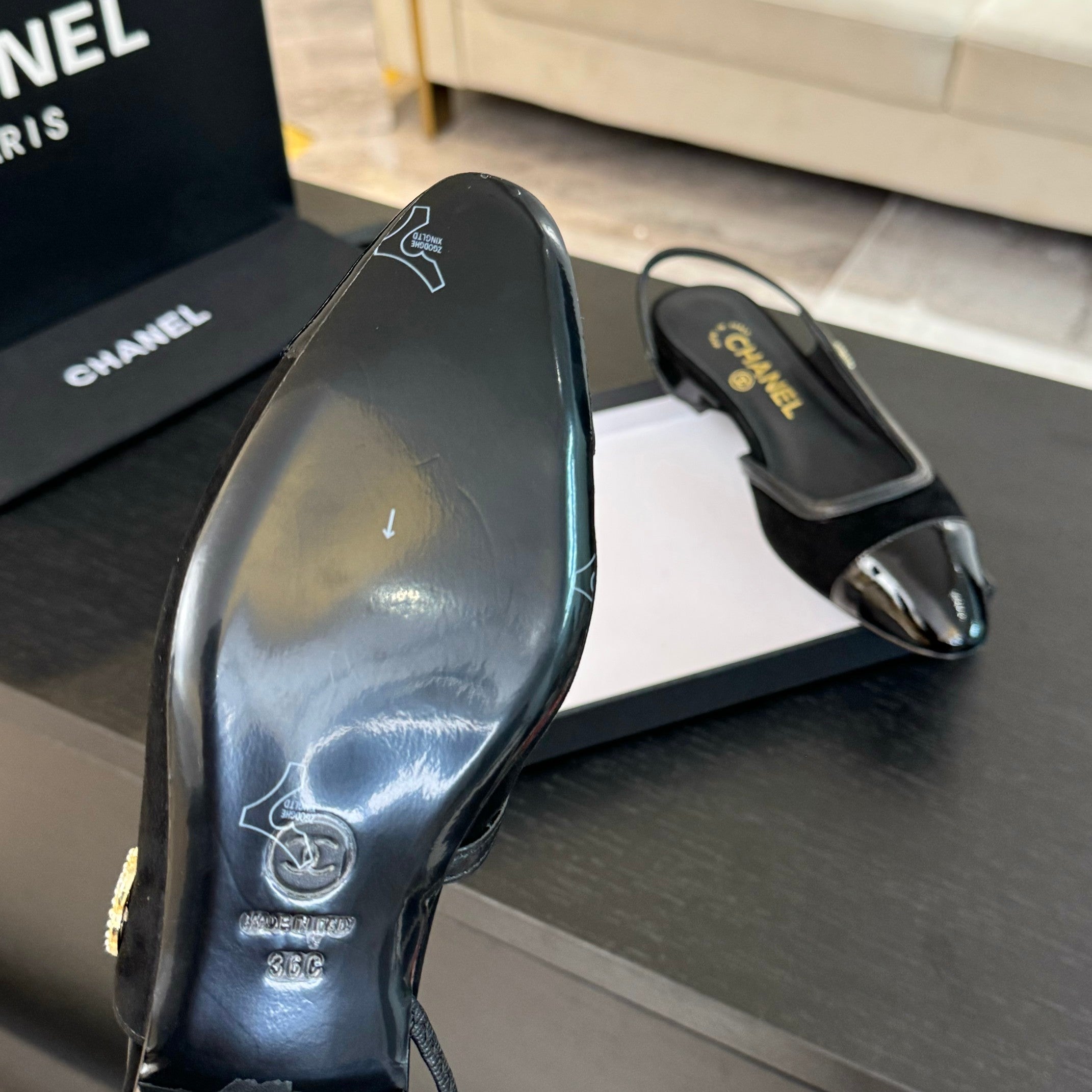 CC Slingback Black Suede