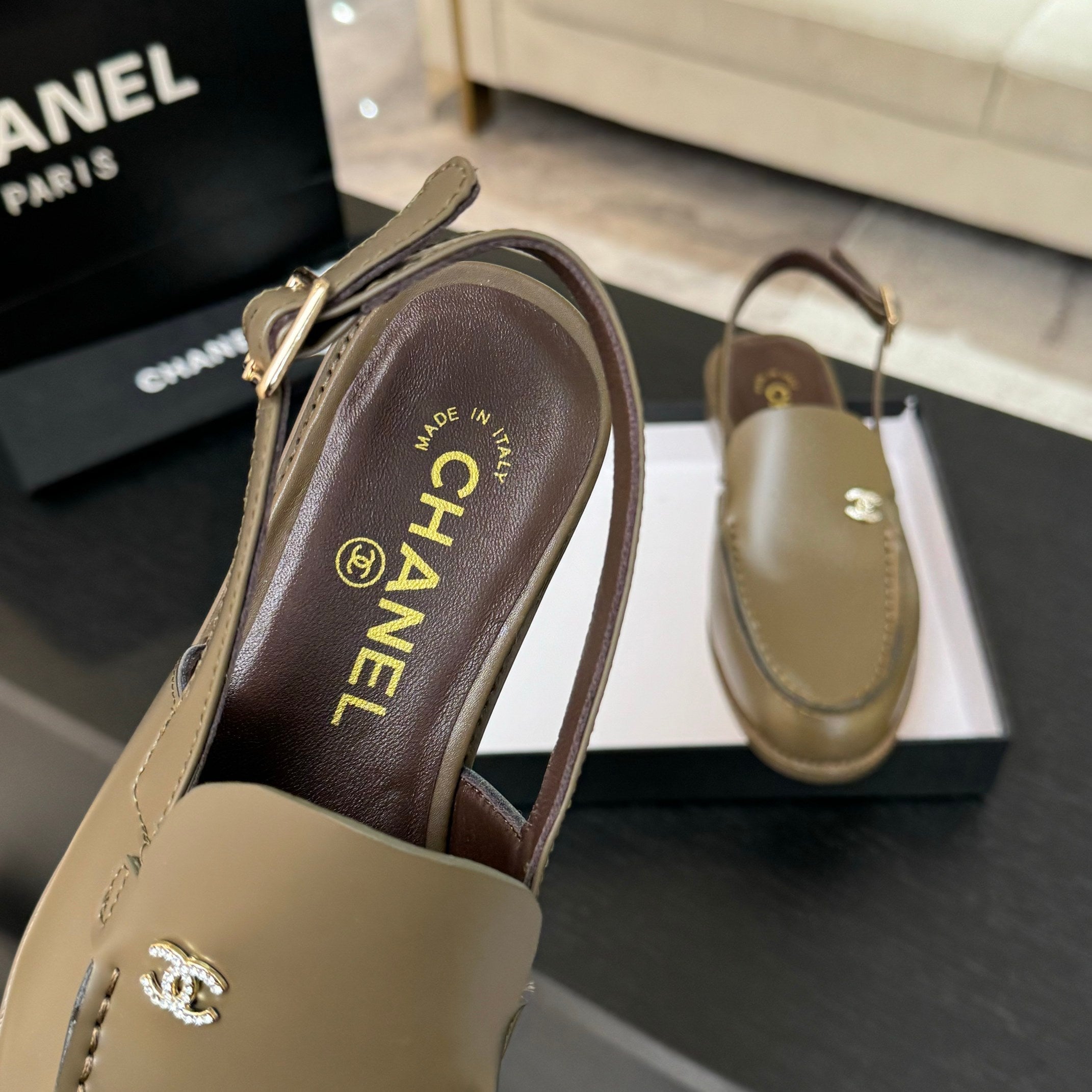 CC 25C Slingback Loafer Bronze Olive Patent Leather