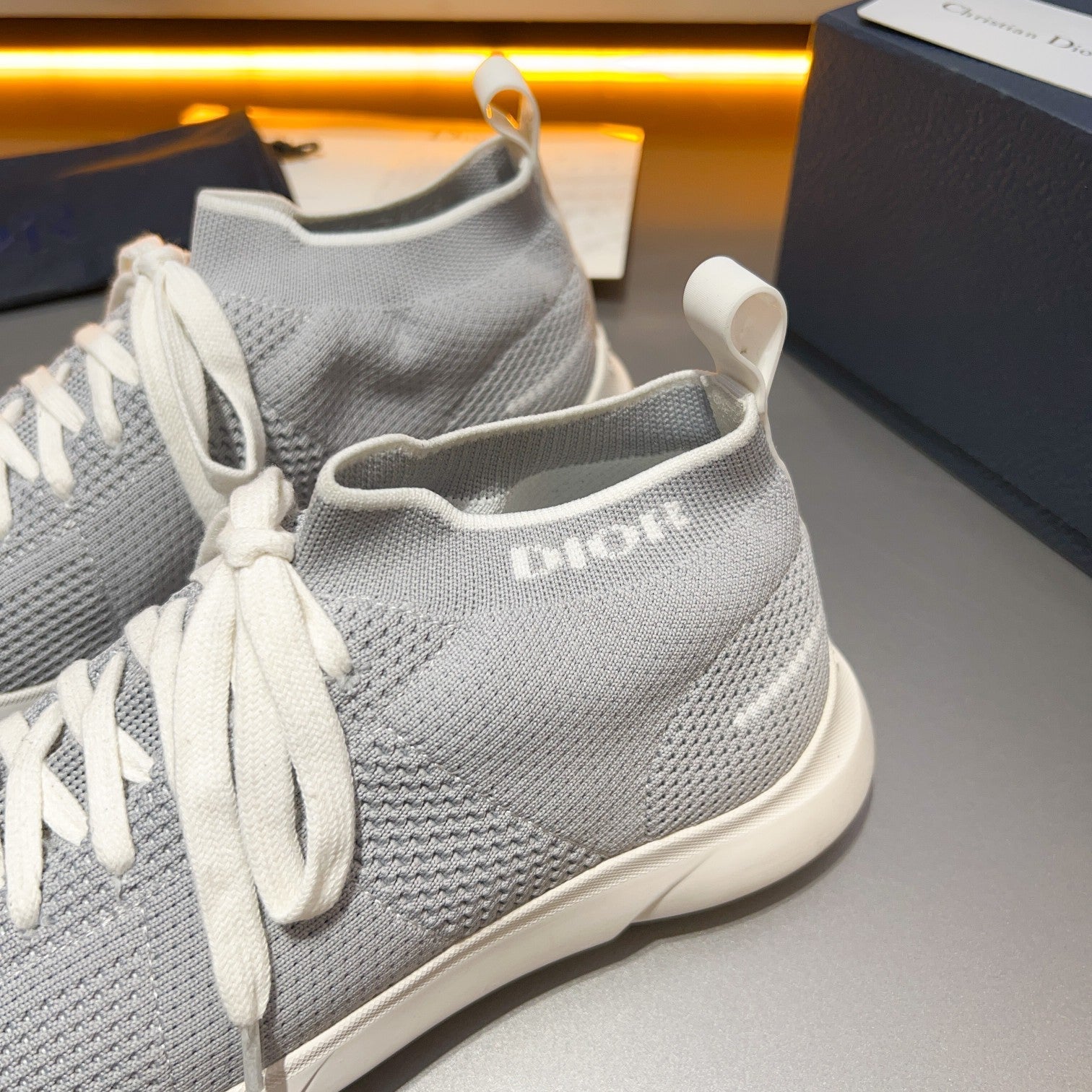 CD B21 LOW TOP KNIT SNEAKER LIGHT GRAY FABRIC