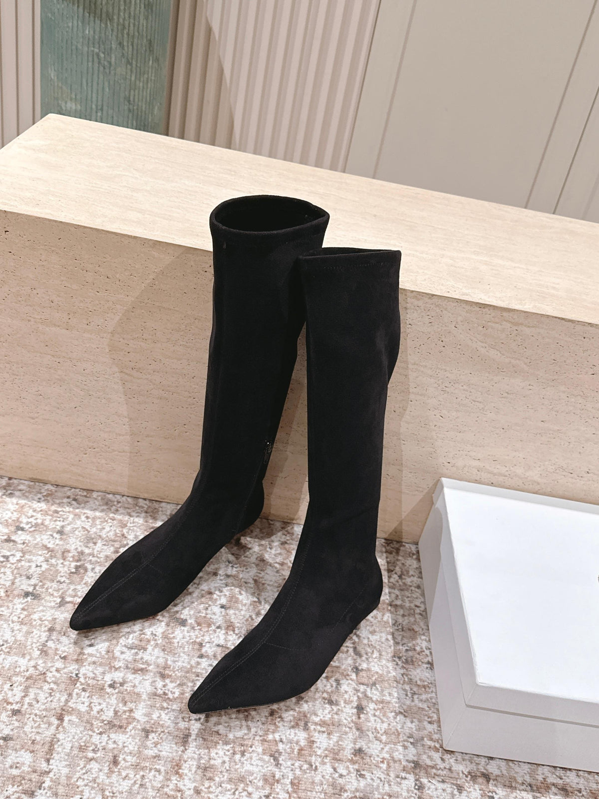The Row 2025 Long Boot Black Suede 556127
