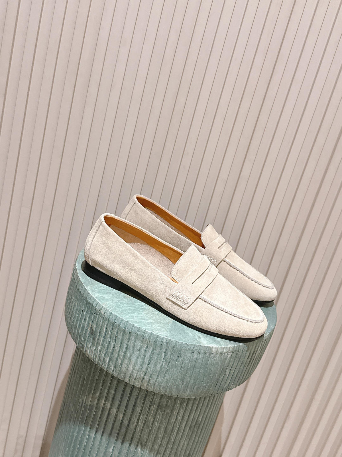 The Row 2025 Loafer Light Beige mix Black Suede 556141