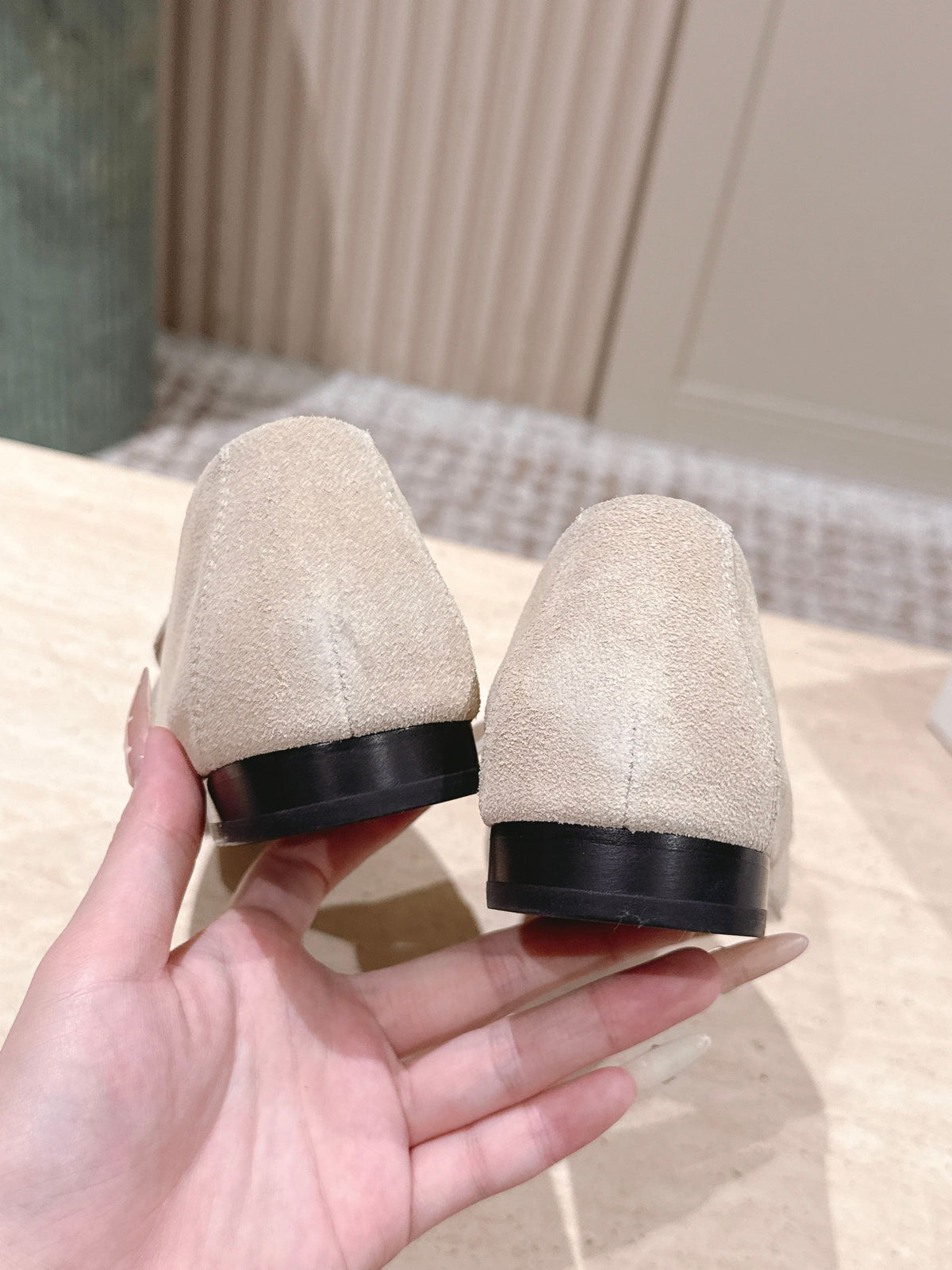 The Row 2025 Loafer Light Beige mix Black Suede 556141