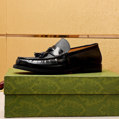 GG Men's Loafer Black Canvas Cowhide 720625