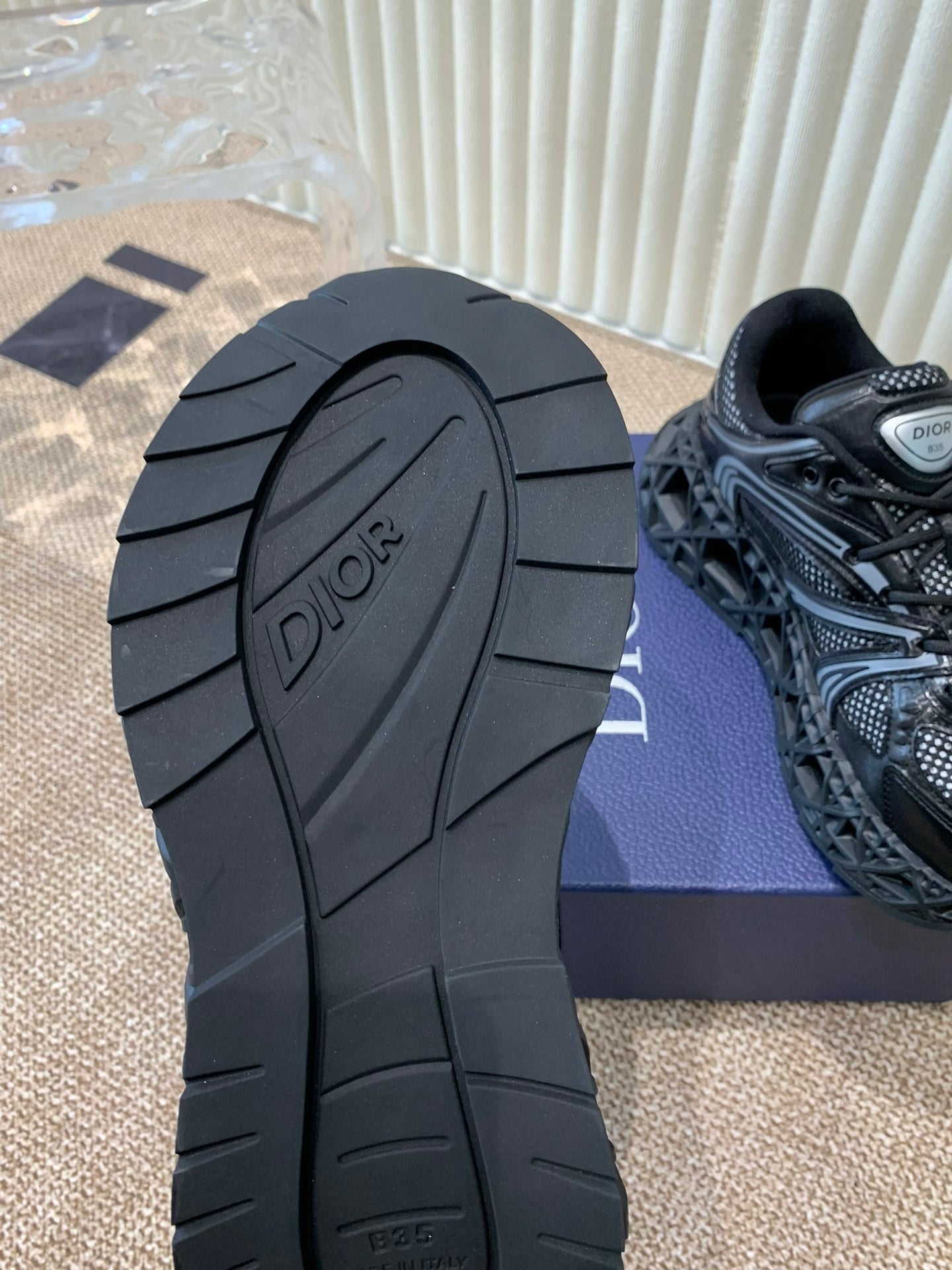 CD Sneaker B35 In Black Calfskin And Fabric 113123
