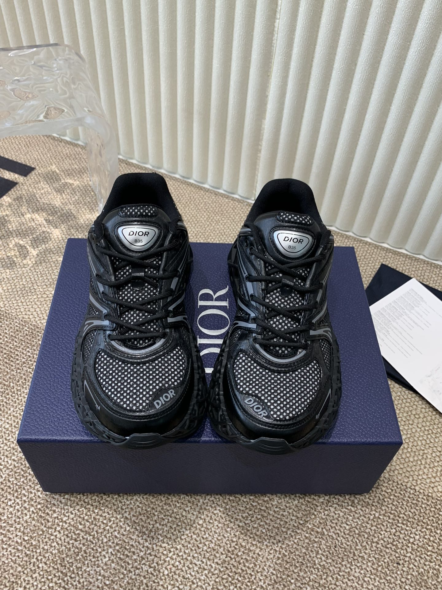 CD Sneaker B35 In Black Calfskin And Fabric 113123