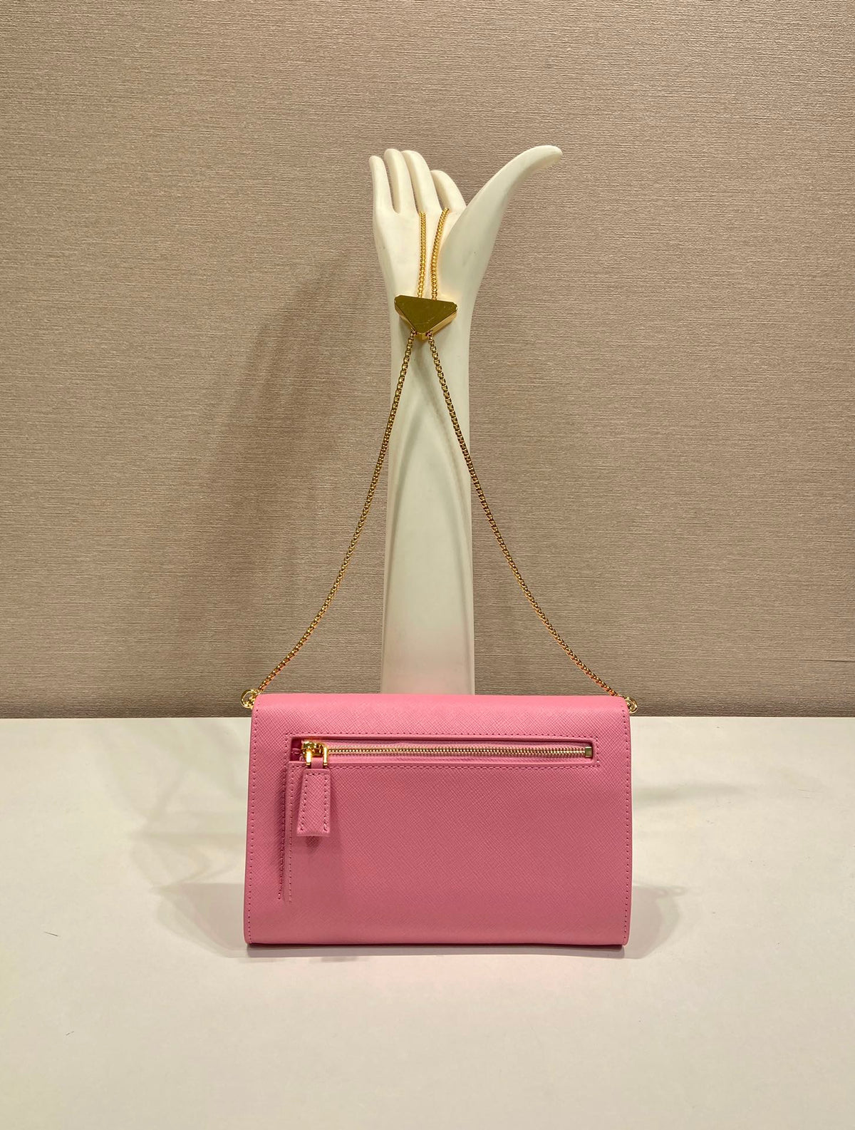 PRA Cross pattern envelope bag pink leather 341153
