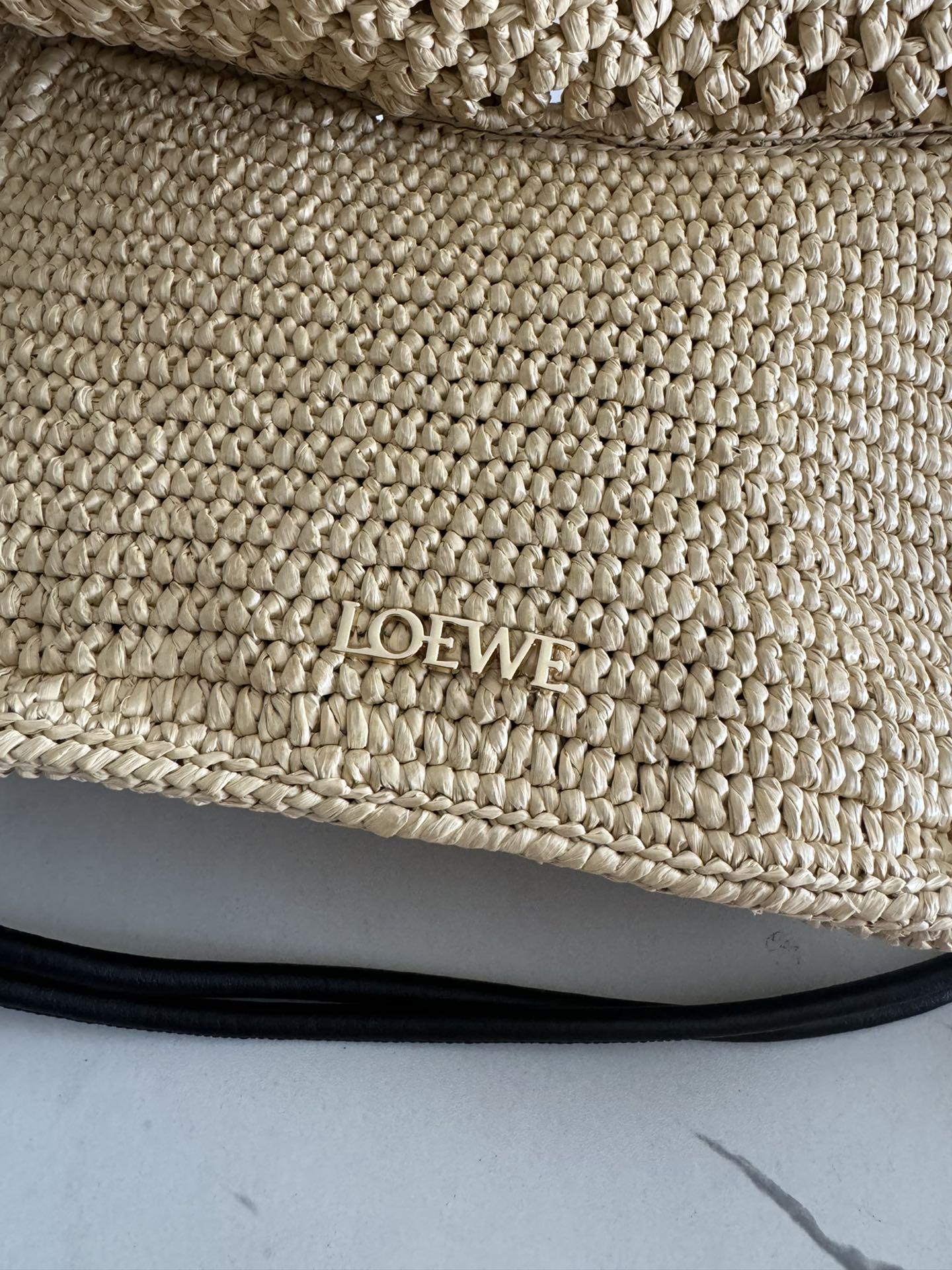 Loewe Ola Shoulder Bag 26 Beige Raffia 274681