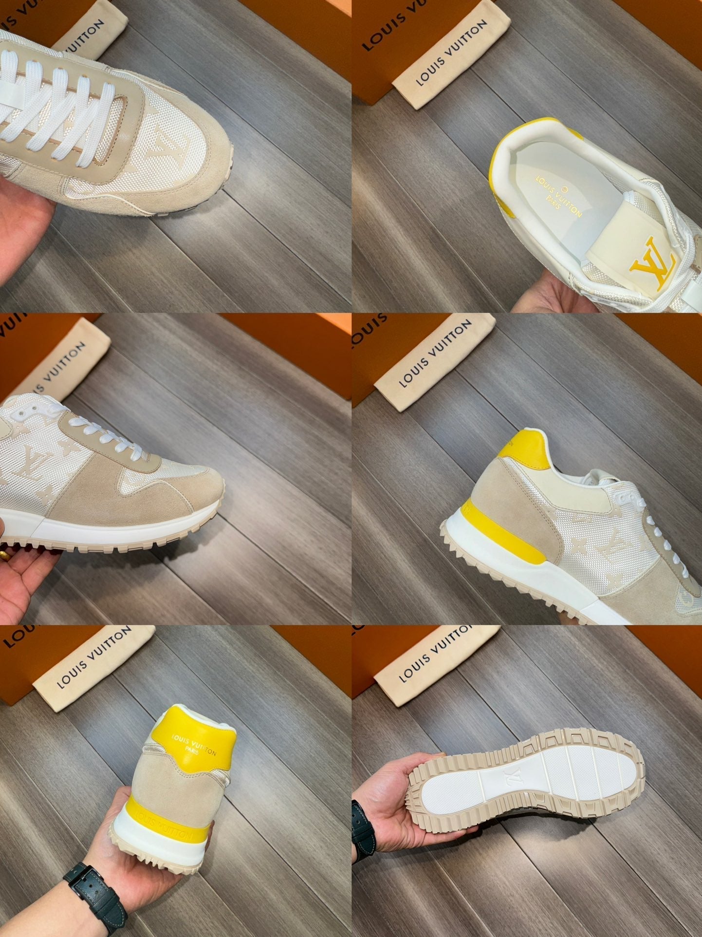 LV RUN AWAY SNEAKERS BEIGE CREAM MIX GREY