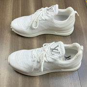 LV SNEAKERS IN WHITE MESH BREATHABLE FABRIC AND  CALFSKIN