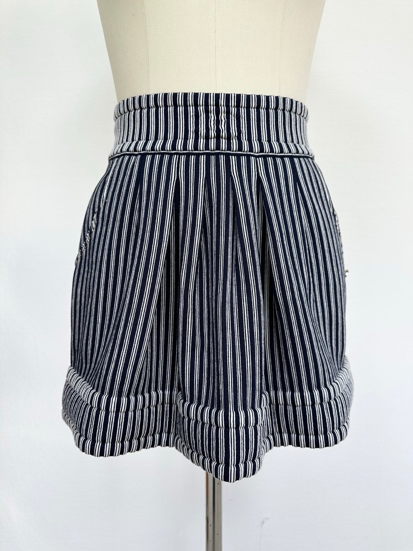 CC 25 Striped Skirt Blue Cotton