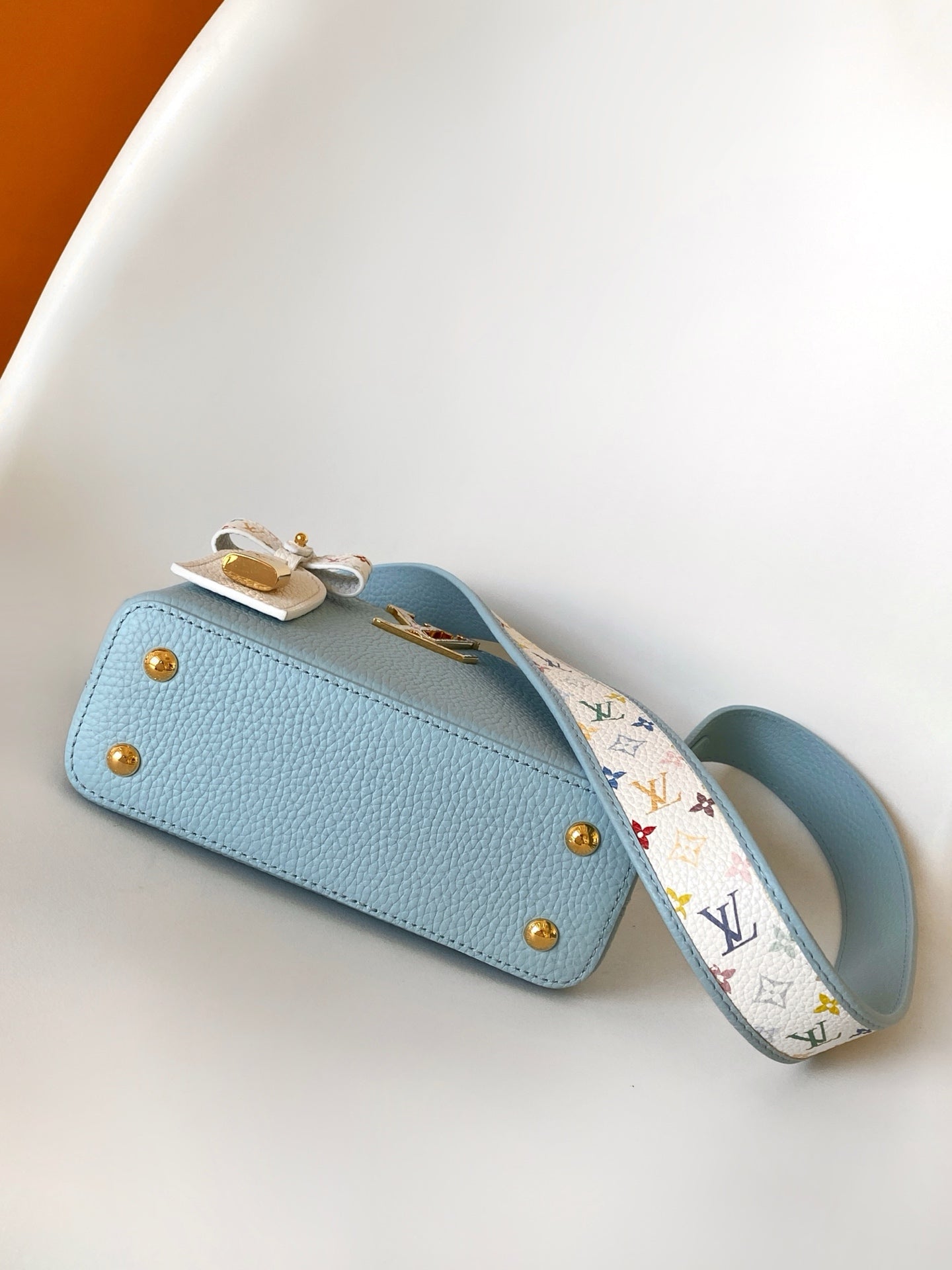 LV x TM 2026 Capucines Bag 27cm Blue Taurillon Cowhide Leather 281421