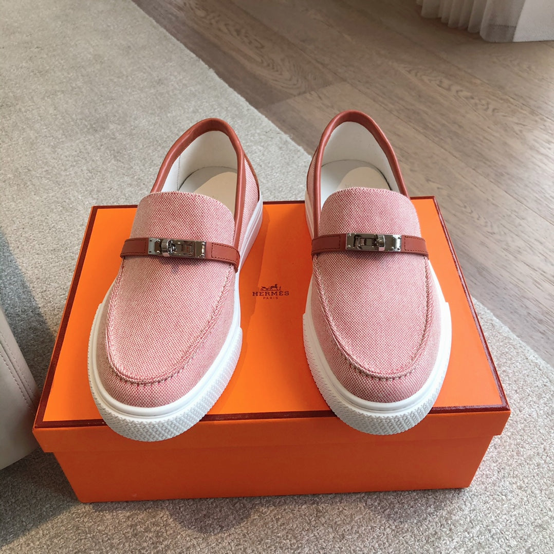 HM GAME SLIP-ON SNEAKER LIGHT PINK FABRIC