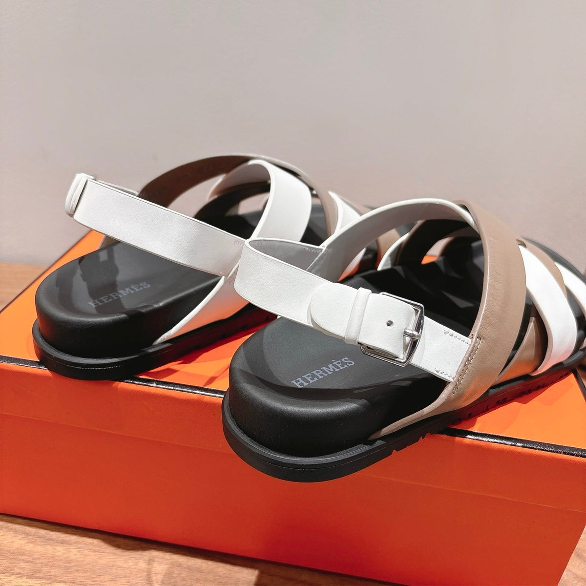 HM 25 Heracles Sandal White Nude Calfskin
