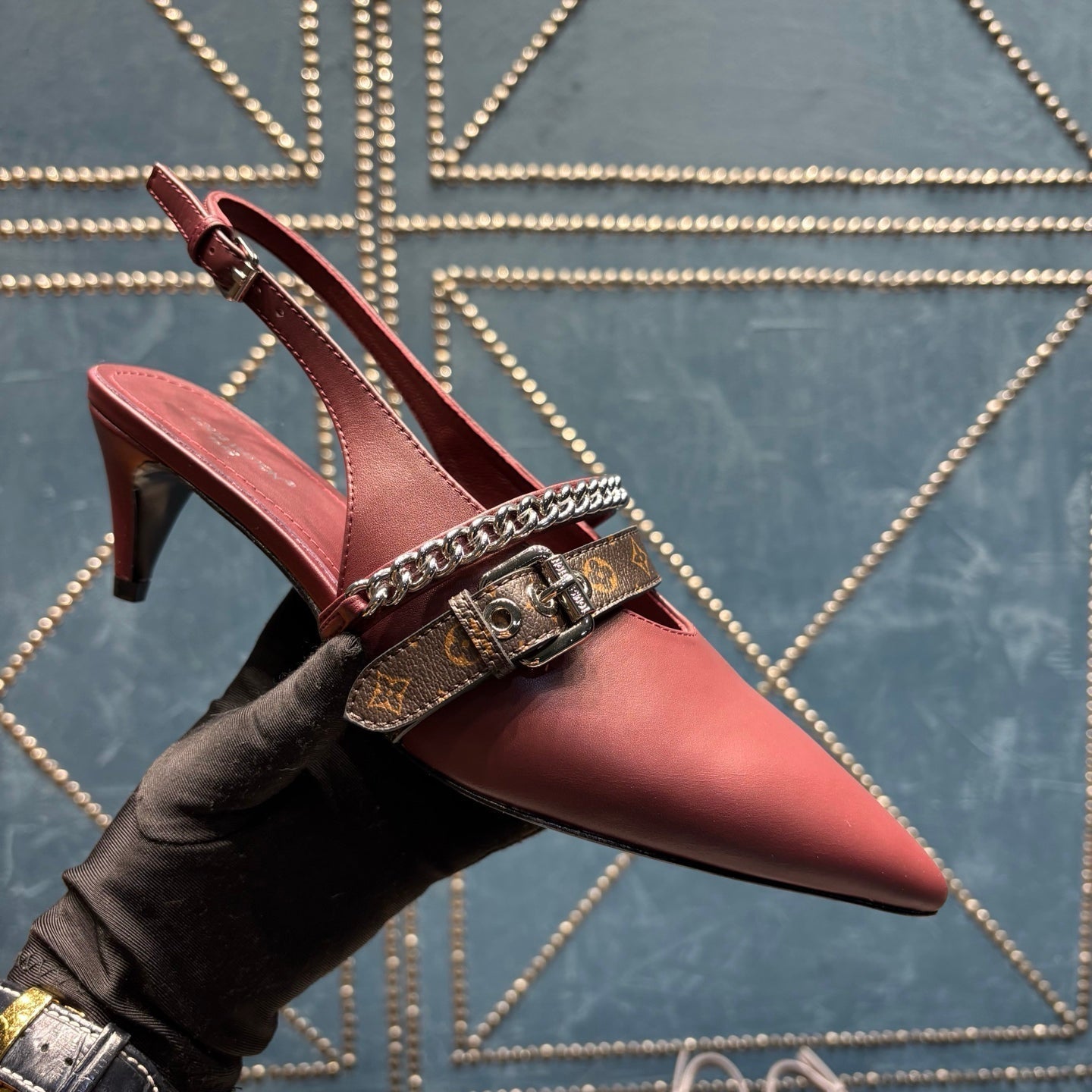 LV 26ss Slingback 45 Burgundy Cowhide 628433