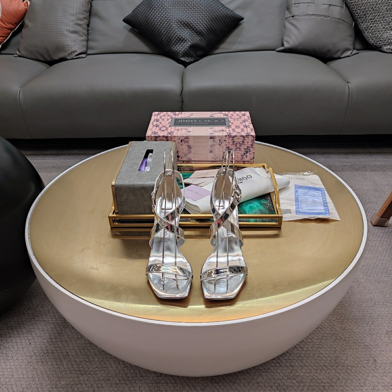 Jimmy 25 Jessica Sandal Silver Nappa Leather 240095