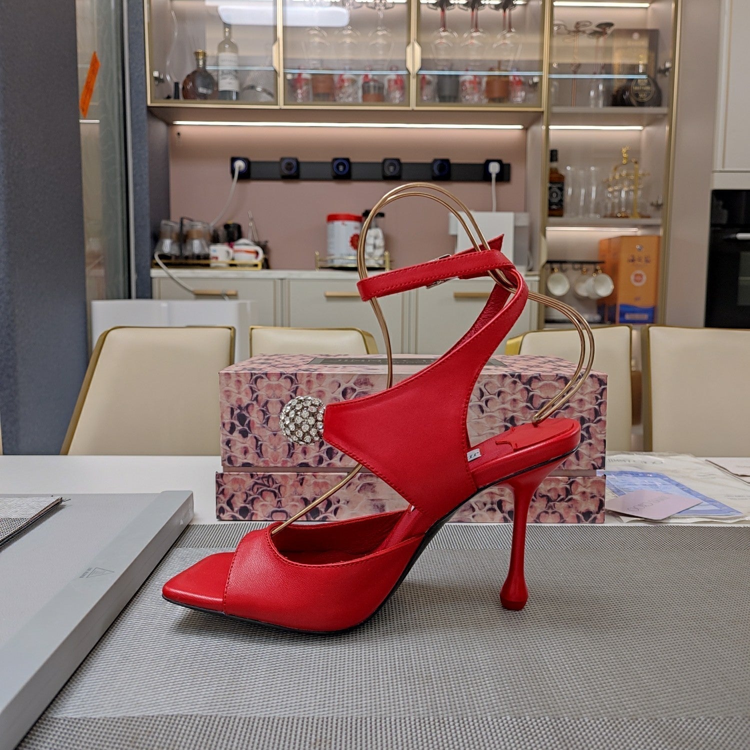 Jimmy 25 Orb 100 Sandal Red Nappa Leather 240018