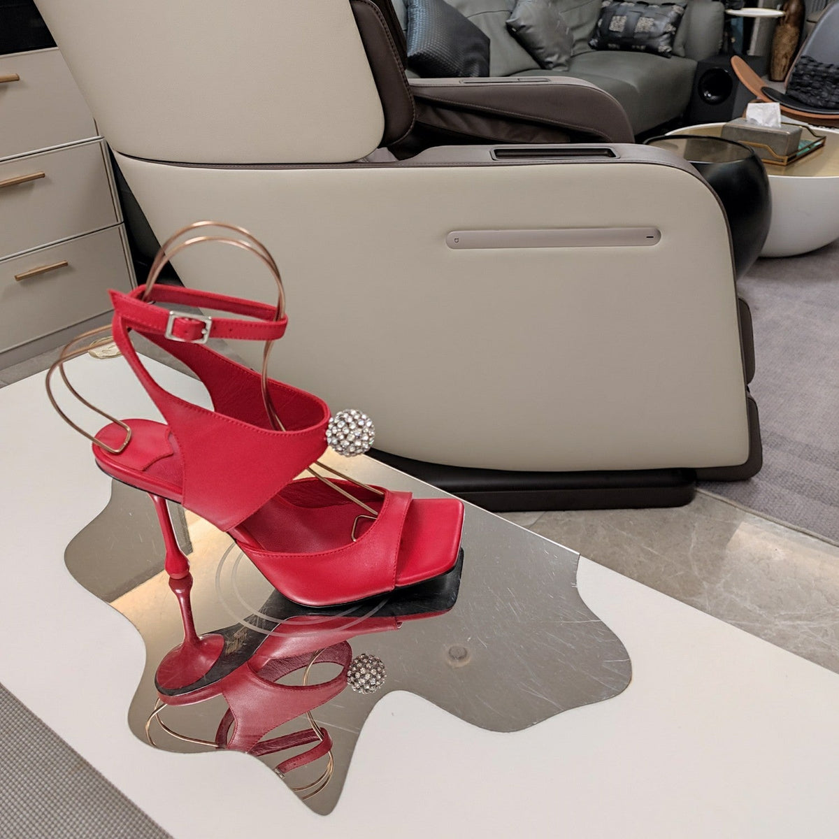 Jimmy 25 Orb 100 Sandal Red Nappa Leather 240018