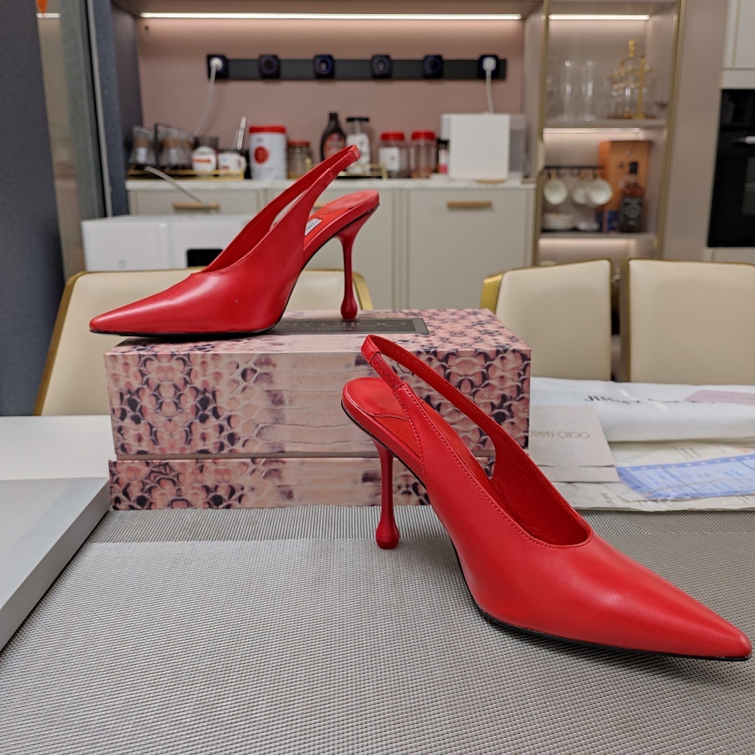 Jimmy 25 Slingback Pump Heels Red Nappa Leather 240026