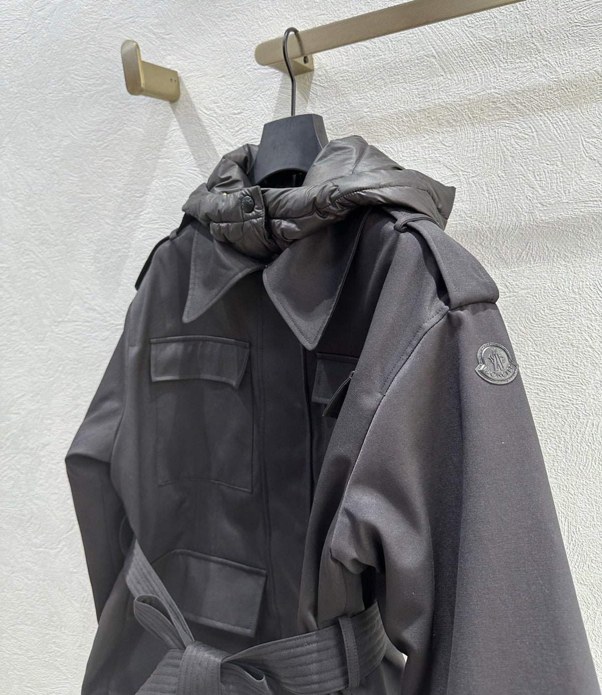 MC 2025 Essalois Hooded Down Field Jacket Black Viscose Polyester
