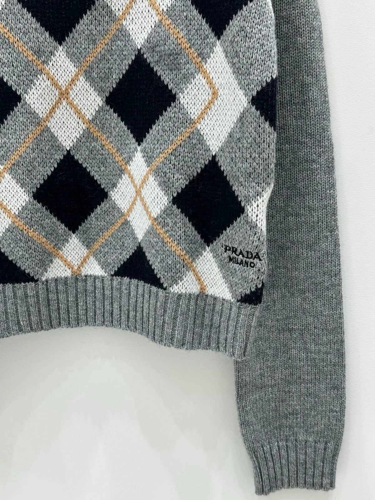 Prada 25 Crop Top Sweater Multicolor Wool 293872
