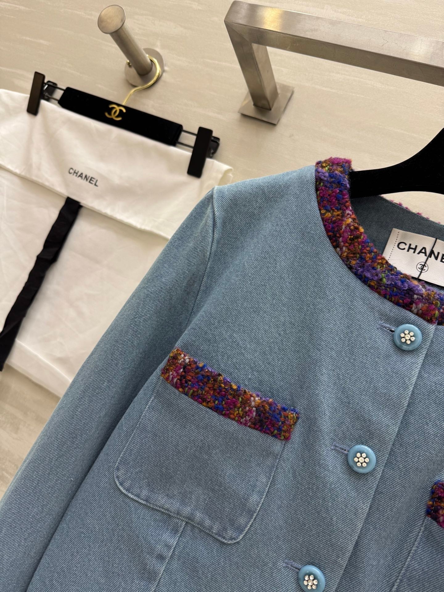 CC 25 Short Jacket Blue Denim Fabric